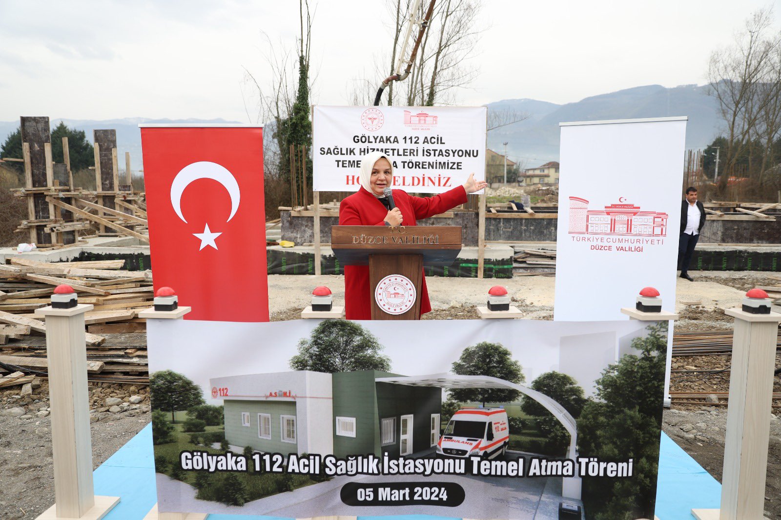 112 ACİL İSTASYONU'NUN TEMELİ ATILDI