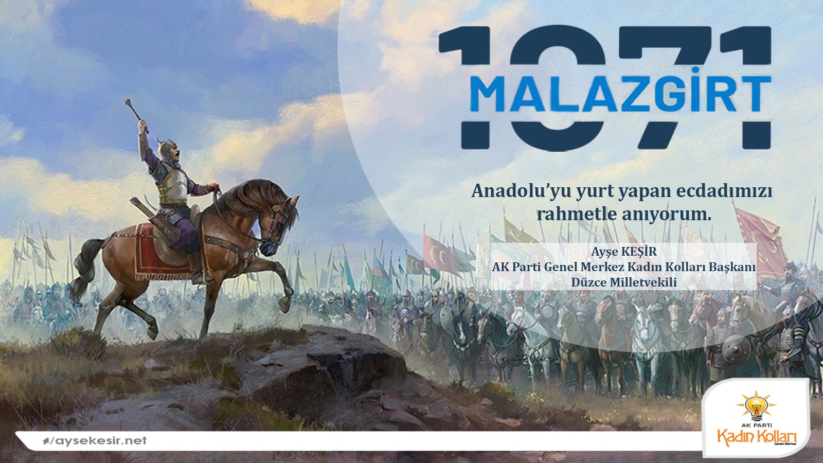 MALAZGİRT ZAFERİ'NİN 952. YILI KUTLU OLSUN